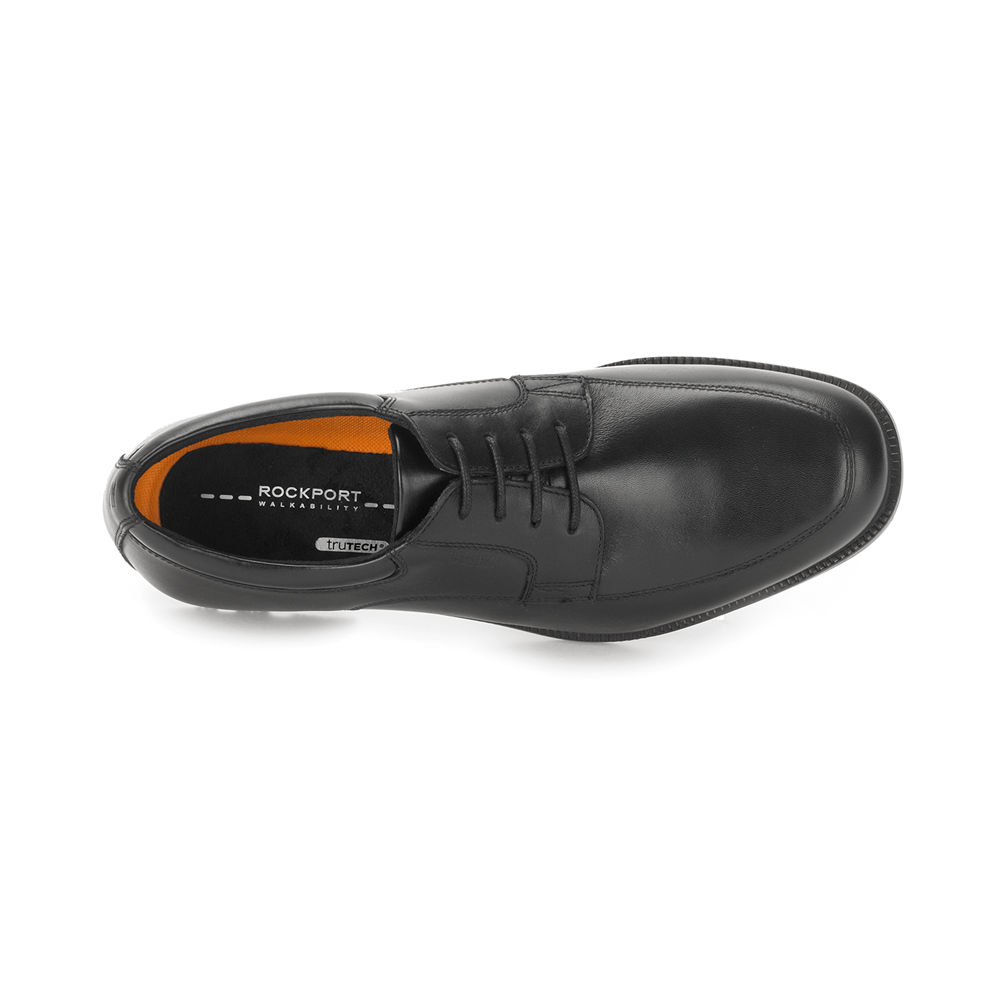 Rockport Dress Shoes For Mens Black - Essential Details Waterproof Apron Toe - DK6340281